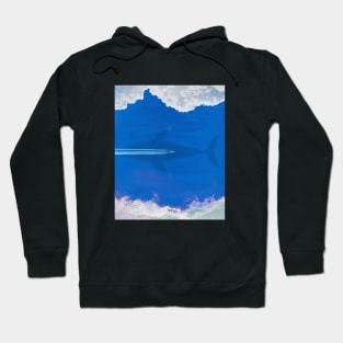 Airplane, whale, sky and ocean Hoodie